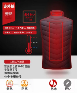 電気加熱ベスト防寒ベスト内蔵ヒーター電気加熱ジャケットメンズレディースバッティングベスト加熱服スタンドアップカラー無地