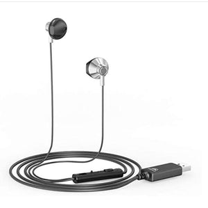 okcsc U200 ヘッドセット USB マイク付きイヤホン 有線 音量調節 全指向性 テレワーク Zoom用 web会議用 在宅勤務 ボイスチャット PC 対応 マイク付き 約2.0m ブラック